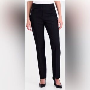 Tahari Tailored Pants Mid Rise Professional Straight Leg Trouser Black Sz. 6 NWT